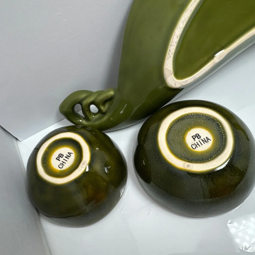 Pottery Barn‎ Garden Crudité  5 Piece Pea Pod Serving Set  19